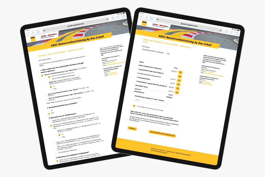 Kursbuchung | ADAC Rennstreckentraining by DocScholl