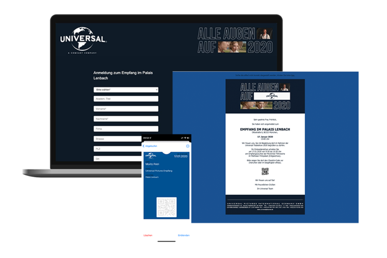 Einladungsmanagement mit der guestcom toolbox am Beispiel von Universal